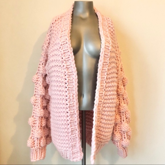 NWT Chick Wish Pom Pom Sweater Cardigan - Picture 7 of 8